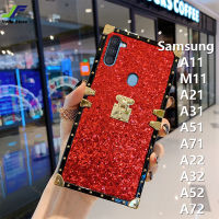 JieFie Samsung/A52/M11/A21 / A31 / A51 / A71 / A22/A32//A72/A11หรูหราแฟชั่นหนัง TPU สี่เหลี่ยมเคสครอบปกป้อง