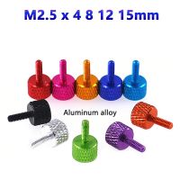 1-10 buah M2.5 Aluminium sekrup ibu jari Cap kepala baut pengencang tangan Thumbscrew casing komputer DIY panjang 4 8 12 15mm Anodizing