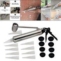 Caulking Gun Mortar Syringe Joint with 10 Nozzles Sprayer for Fill Terraces Floors Stainless Steel Hand Pointing Grouting Mortar