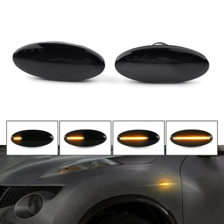 Car Dynamic Led Fender Side Marker Turn Signal Lights For Nissan Qashqai Dualis Juke Micra March