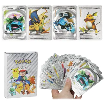 10000Spanish Pokémon Cards Metal Pokemon Letters Spanish Pokemon Iron Cards  Mewtwo Pikachu Gx Charizard Vmax Cartas