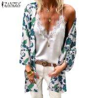 ♝□▦ ZANZEA Women Loose Long Sleeve Floral Summer Beach Bikini Cardigans