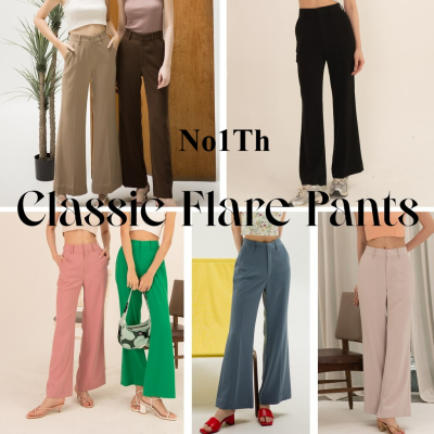 No1Th - กางเกงขาม้า รุ่น Classic Flare Pants (บางไซส์ Pre order)