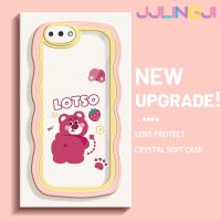 Jjlingji เคสสำหรับ OPPO A3s A12E A5 2018 Realme C1เคสลายการ์ตูนหมี Lotso ขอบคลื่นนิ่มเคสมือถือกันกระแทกแบบใสโปร่งใสลายกล้องถ่ายรูปความคิดสร้างสรรค์เคสซิลิกาเจลฝาครอบป้องกัน