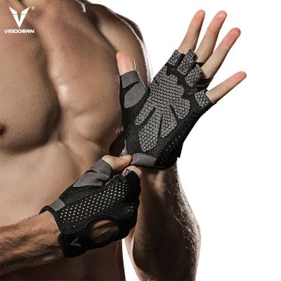 【JH】 Veidoorn Breathable Gym Gloves Exercise for man Weight-lifting Cycling Workout