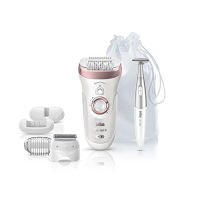 Braun Epilator for Women, Silk-epil 9 9-890 Hair Removal for Women, Bikini Trimmer, Womens Shaver Wet &amp; Dry, Cordless and 7 extras, Rose Gold