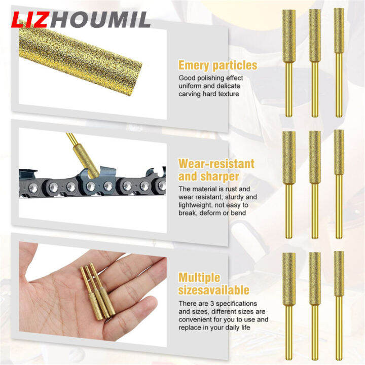 lizhoumil-หินเสี้ยนเครื่องเหลาเลื่อยห่วงโซ่เพชร24ชิ้น1-8-ก้านเลื่อยอุปกรณ์เครื่องบดหินลับมีดสำหรับแกะสลักหินไฟฟ้า-5-32-3-16-7-32