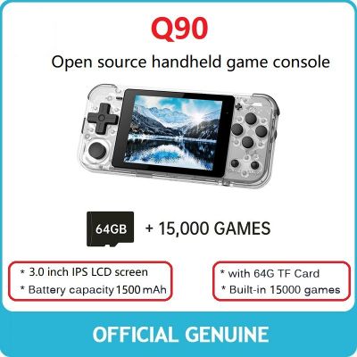 POWKIDDY Q90 Mini Handheld Game Console 3.0 Inch IPS LCD 320X240 64GB 1500MAh PS1 Rocker Handheld Game Console