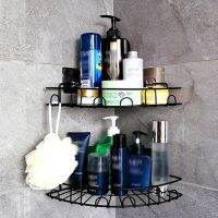 2-Pcs Corner Shower Caddy, Wall Mounted Storage Basket Shelve, Bathroom Shelf Organiser for Shower Toilet Dorm Kitchen