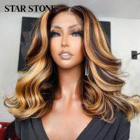 【LZ】✢  Highlight Bob Wig Perruques Bob Court Cheveux Humains Body Wave Bob Wig Human Hair Ombre Colored Wig Wet AndWavy T Part Lace Wig