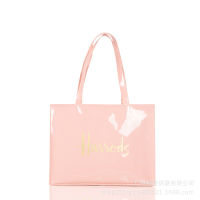 G 2022 New Style Pink Gold Word Shoulder Bag Zip Shopping Bag Waterproof Pvc Large Capacity Totes Hand Bag
