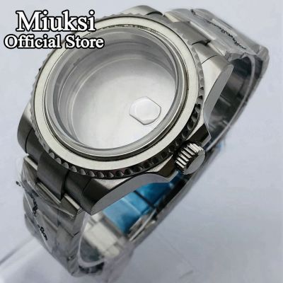 Miuksi 40Mm Sapphire Glass Silver Watch Case Fit NH35 NH36 NH34 ETA2824 2836 PT5000 Miyota8205 8215 Mingzhu DG2813 3804 Movement