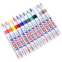 【CC】❏  6 Pcs Colorful Permanent Paint Markers tire tread rubber fabric 12 Colors Pens