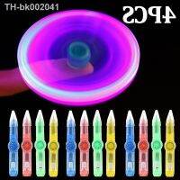 ☋ 4PCS LED Rotating Ballpoint Pen Cool Glitter Gel Pen with Light Decompression Toys Children Students Gifts School Supplies