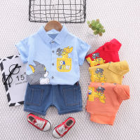 IENENS 2023 New Boy Clothing Sets Summer Baby Boy Cartoon Clothes Suit Short Sleeves Shirts+Shorts Outfits Set for Kids 0-4Years