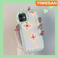 YIWESAN เคสสำหรับ iPhone 11 11 Pro 11 Pro Max,เคสลายการ์ตูนกลีบดอกไม้แฟชั่นซิลิโคนนิ่มสีสันสดใสเคสโทรศัพท์โปร่งใสเลนส์กล้องถ่ายรูปปิศาจน้อยสุดสร้างสรรค์เคสใสกันกระแทก