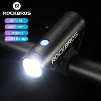 2021ROCKBROS Rainproof Bike Light Bicycle Front Light USB Charging 400LM Cycling HeadLight LED 2000mAh Flashlight Bike Accessories