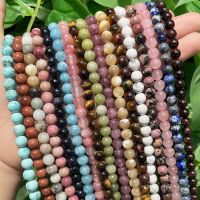 Round Tiger Amazonite Garnet Agates Angelite Beads Jewelry Making Accessories 15