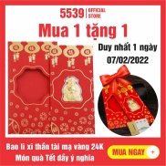 Bao lì xì thần tài vàng 24K món quà tết dành tặng gia đình bạn bè người