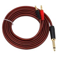 1/4 TS to Banana Plug,6.35mm TS Phono to Banana Plug Speaker Audio Cable,Gold-Plated 1/4 TS Male to Dual Banana