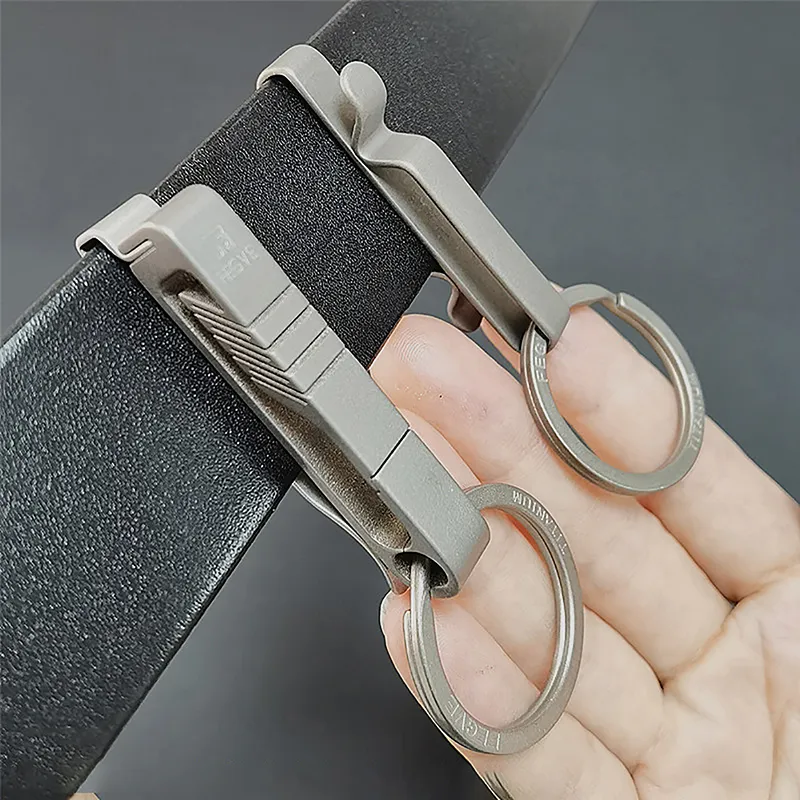 Titanium Key Clip Double Row Key Clips For Keychains Belt Keychain