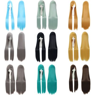 36Color Long Straight Heat Resistant Synthetic Hair 60cm/24inch Wiiversal Cartoon Cosplay Wig Anime Costume Party Wigs Women
