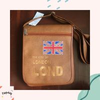 ?สินค้าขายดี? [น้ำตาลอ่อน]กระเป๋าสะพายข้าง LONDON กระเป๋าสะพายหนัง กระเป๋าสะพายแฟชั่น ราคาถูก