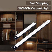 23cm 40cm LED Under Cabinet Light Motion Sensor Lamp Rechargeable Ultra thin Led Magnetic Closet Lights For kitchen