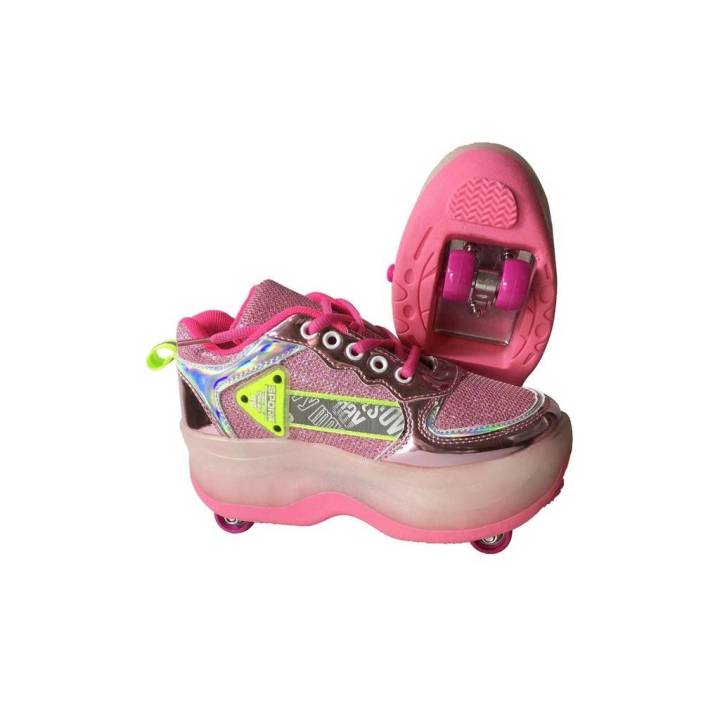 รองเท้าสเก็ต-4-ล้อ-รองเท้าสเก็ตเด็กผู้ชาย-เด็กผู้หญิงล้อพับได้-kids-skate-shoes-roller-skate-shoes