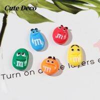 【Cute Deco】Lovely Colored M Beans (5 Colors) Red Expression M Bean / Blue Expression M Bean Charm Button Deco/ Cute Jibbitz Croc Shoes Diy / Charm Resin Material For DIY