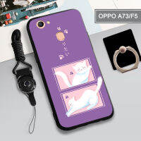 เคส TPU นิ่มสำหรับ OPPO F5/A73กล่องคลุมทั้งหมดเคสโทรศัพท์พิมพ์ลายฝามีที่ถือวงแหวน Tputhone และเชือก