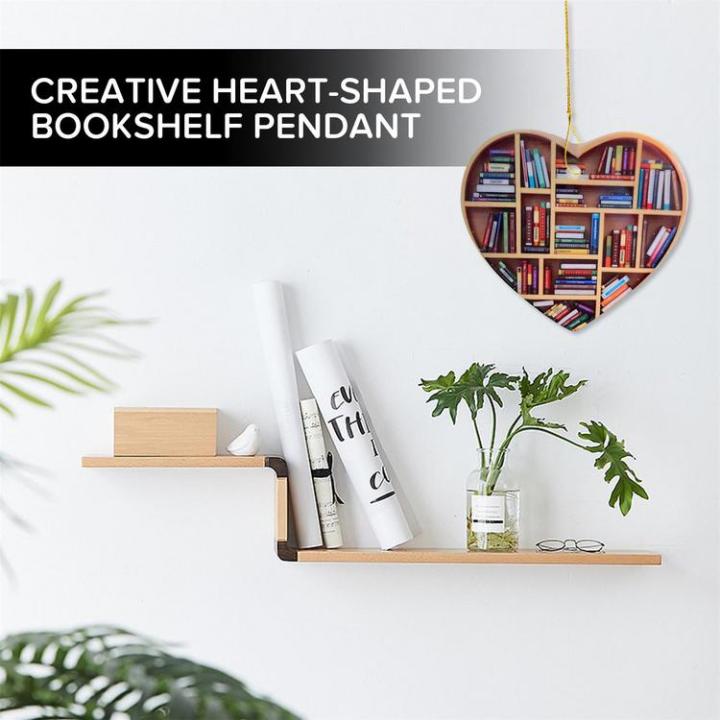 love-of-reading-christmas-ornament-unbreakable-wooden-book-heart-pendant-anti-fade-holiday-hanging-decor-for-living-rooms-christmas-trees-diplomatic
