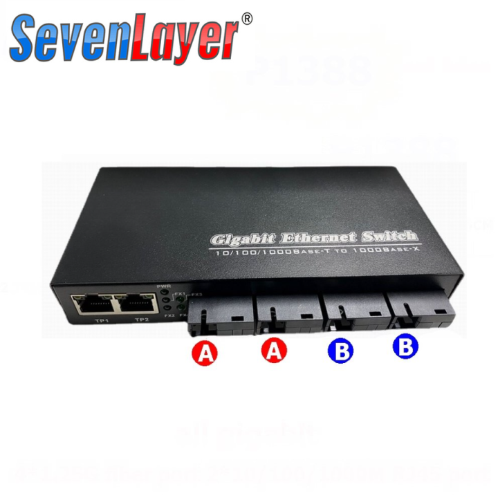 Fiber Optical Switch 4 1.25G SC 3 1000M RJ45 Gigabit Switch