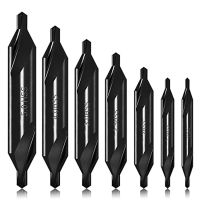 7 Packs HSS Combined Center Drills 60 Degree Countersinks Angle Bit Set Black Oxide Coating