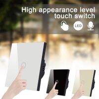 AC 110 V-240V Touch Light Switch AC 220V 1 Way Intermediate Stair Switch EU Power Sensor Switches Black White With Glass Panel