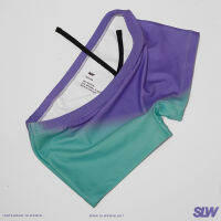 กางเกงว่ายน้ำไล่สีเขียวม่วงทรงเต็มตัว  GRADIENT SWIMTRUNKS GREEN PURPLE