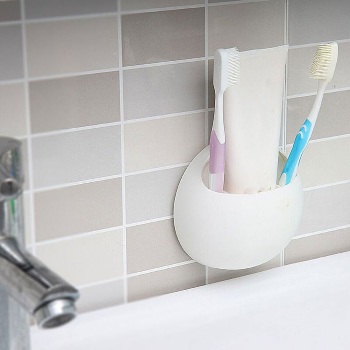 แปรงสีฟันตัวยึดติดผนังตัวดูดสำหรับจัดระเบียบในบ้านห้องน้ำ