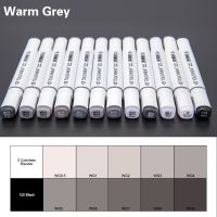 มาร์กเกอร์สีเทาเท่ๆ12/30สีสำหรับเซตปากกาสีเทาอบอุ่นเครื่องเขียนสองหัวตามวาดภาพการ์ตูนอุปกรณ์ศิลปะ