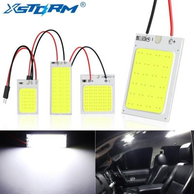 【CW】2Pcs Panel Led Dome Reading Light Map Lamp COB 18 24 36 48SMD Car Interior Lights Auto Bulb C5W Festoon BA9S T4W T10 Led Adapter