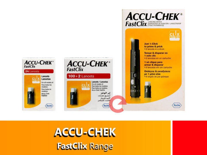 AccuChek Fastclix Kit (1 Lancing Device + 6 Lancets) / Fastclix 100+2