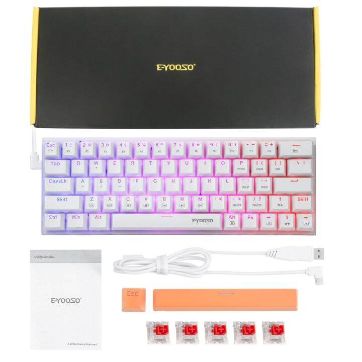 Z22 Portable 63key Gaming Mechanical Keyboard TypeC USB Wired Solid