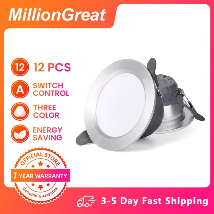 MillionGreat 12PCS LED 5W Downlight 4 Inches 3 Colors 220V High ...