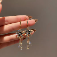 New Classic Zircon Flower Dangle Earrings Fashion Korean Jewelry For Woman Party Girls Tassel Drop Earring Luxury Accessories