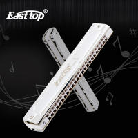 Easttop Harmonica ฮาร์โมนิก้า24รูพร้อมสต็อกหีบเพลงปากมืออาชีพพร้อมเคสเกรดสูงสำหรับผู้เล่นมืออาชีพเริ่มต้นนักเรียนเด็กของขวัญวันเกิด T2406S