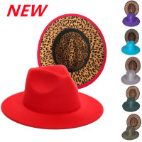 Black Fedora Hat with Leopard Print New Hat Panama Felt Hat for Men and Women Jazz Hat Fedora Hat Red Ladies шапка женская