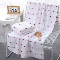 70*140cm Bath Towel 100 Cotton Towels Peach Heart Pattern Bath Towel for GirlMen Rectangle Bath Towels for Bathroom Decor