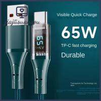 JIAJUSUANSOU สายชาร์จด้ายถักจอแสดงผลดิจิตอลแกนสายไฟทองแดงสายข้อมูล66W/65W สายรับส่งข้อมูลโทรศัพท์มือถือ