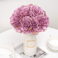 【cw】5pcs Artificial Peony Flowers Coffee Wedding Party Birthday Decoration DIY Home Arrangement Dahlia Bouquet Wreath Craft Accessor