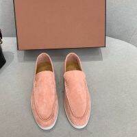 Famous Designer Luxury Suede Leather Loafers Shoes for Women 2023 Casual Shoes Comfortable Walking Shoes Pink Couple Shoes