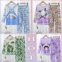 【Ready Stock】 ☫✎ C22 Girls Cartoon Childrens Pajamas Long-Sleeved Boys Medium Large Home Clothes kids pyjamas baju tidur budak perempuan baju